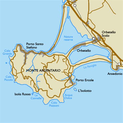 Map of Monte Argentario | Isola Rossa