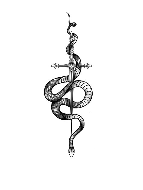 Snake Sword Tattoo Design - Etsy