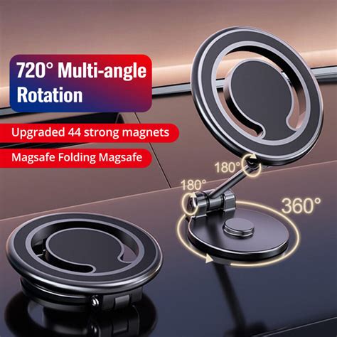 Metal Foldable Magnetic Car Phone Holder for MagSafe Universal Dashboard Magnet Car Mount for iP ...