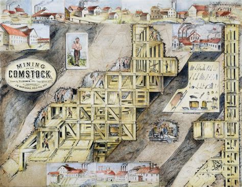 Posterazzi: Comstock Lode 1859-79 Na Cutaway View Of The Mines Of The Comstock Lode At Virginia ...