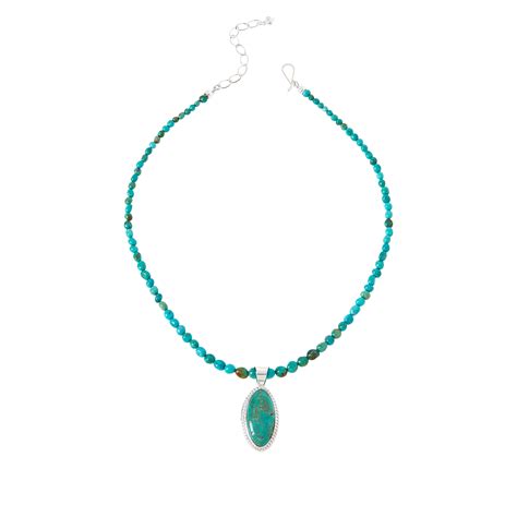 Jay King Turquoise Elongated Oval Pendant with Necklace - 20385988 | HSN