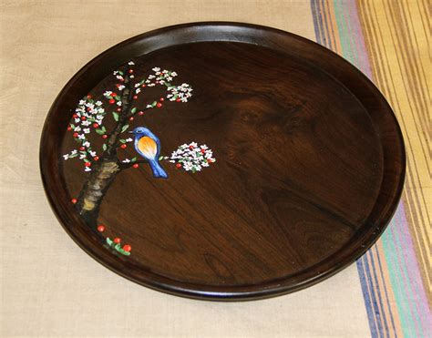 Nature Inspired Round Teakwood Tray-Wall plate Design - Dining & Serving Kitchen & Dining Home ...