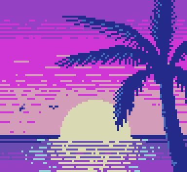 [OC] Palm Tree at Sunset - Pixel Dailies : PixelArt