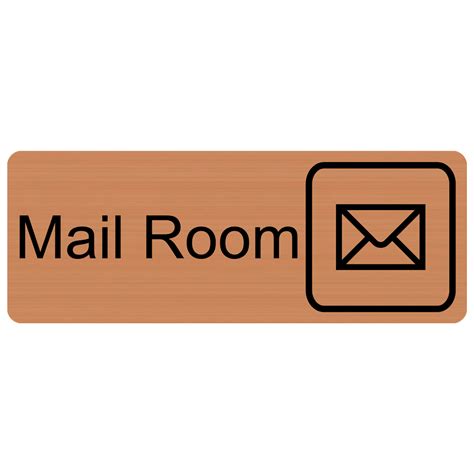 Mail Room Engraved Sign EGRE-415-SYM-BLKonCPR Wayfinding Room Name