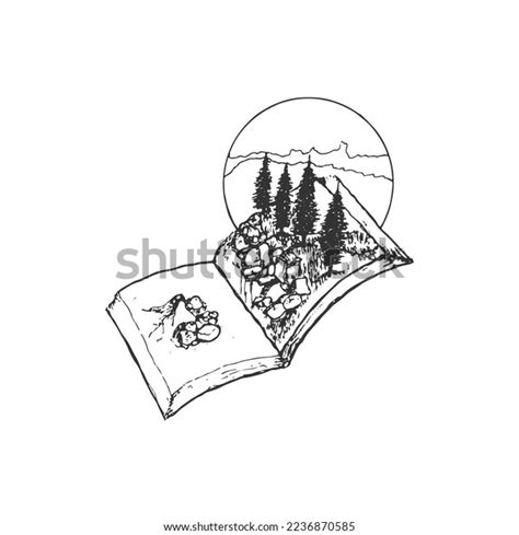 Open Book Pen Sketch Hand Drawn Stock Vector (Royalty Free) 2236870585 ...