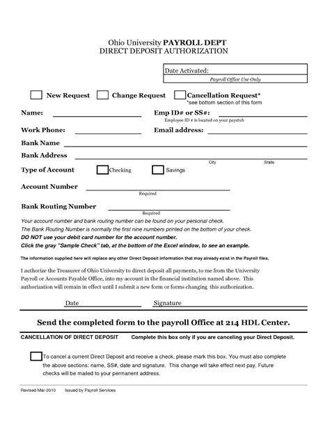 2023 Direct Deposit Form Fillable Printable Pdf And Forms Handypdf | Images and Photos finder