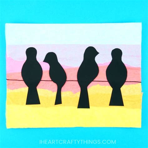 Gorgeous Birds On A Wire Art Project - I Heart Crafty Things