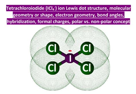 ICl4- lewis structure, molecular geometry, bond angle, hybridization