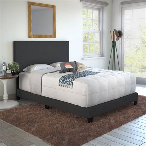 Boyd Sleep Milan Upholstered Linen Platform Bed, Full, Black - Walmart.com