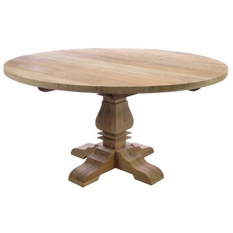 Natural Wood Round Dining Table