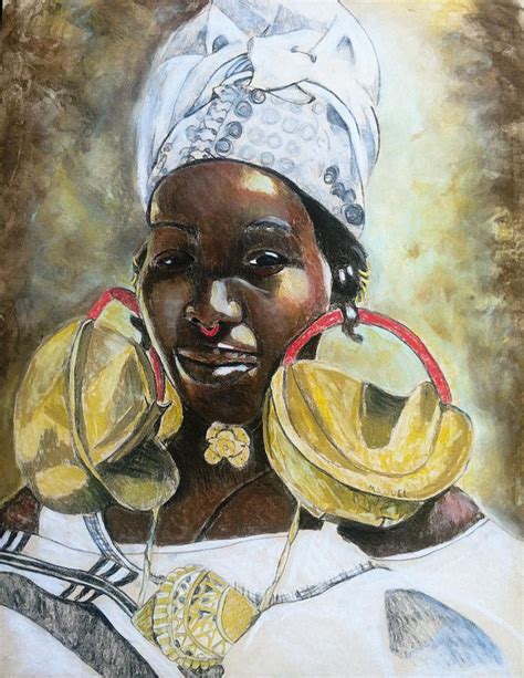 African queen Painting by Desmond Manuel - Pixels