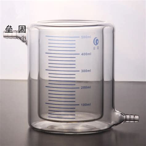 500ml Laboratory Jacketed Borosilicate Glass Beaker Double Layer Beaker ...
