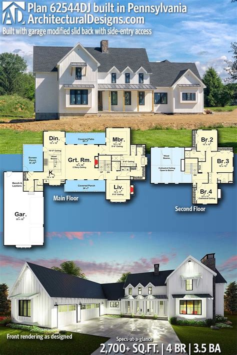 Plan 62544DJ: Modern 4 Bedroom Farmhouse Plan | Farmhouse plans, House ...