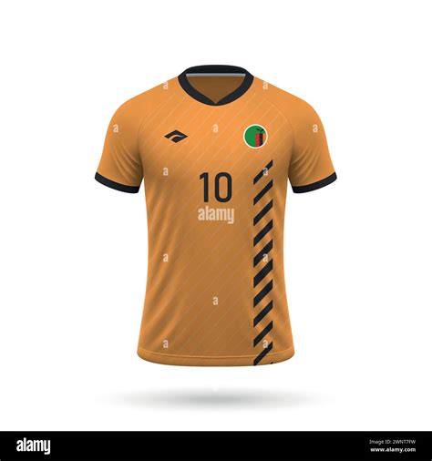 3d realistic soccer jersey Zambia national team, shirt template for ...