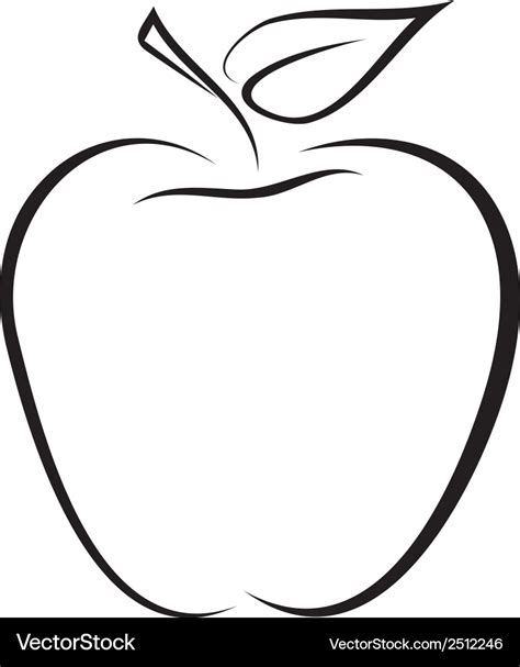 Sketch of apple Royalty Free Vector Image - VectorStock