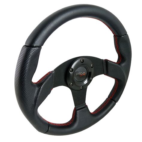 Spec-D Tuning Universal 320Mm Racing Steering Wheel Jdm Black Leather - Walmart.com - Walmart.com