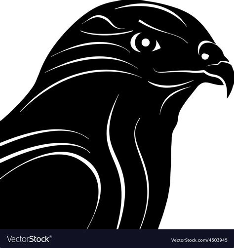 Hawk eagle head silhouette Royalty Free Vector Image