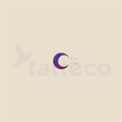 Purple Crescent Moon Temporary Tattoo - Set of 3 – Tatteco