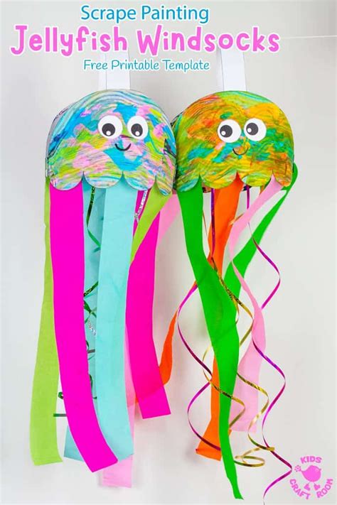 Jellyfish Windsocks | Windsock craft, Wind sock, Jellyfish craft preschool