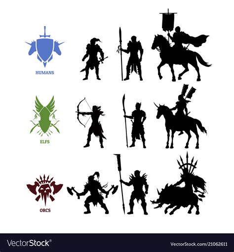 Black silhouettes games characters Royalty Free Vector Image