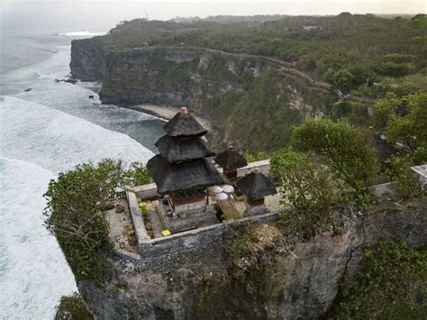 Indonesia, Bali, Aerial view of Uluwatu temple stock photo