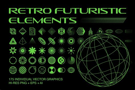 Retro Futuristic Elements - Design Cuts