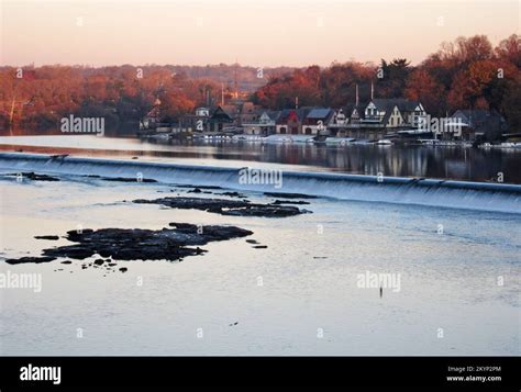 Philadelphia's Boathouse Row on the Schuylkill River in late fall Stock ...