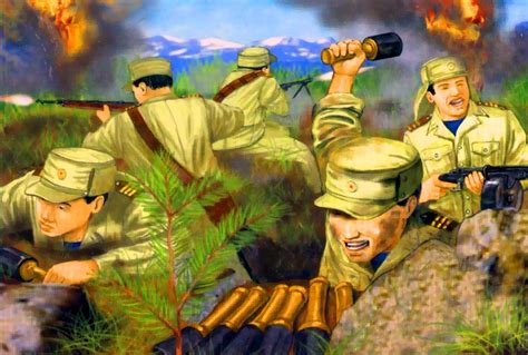 North Korea KPA soldiers in battle, Korean War | War art, Korean war, North korea