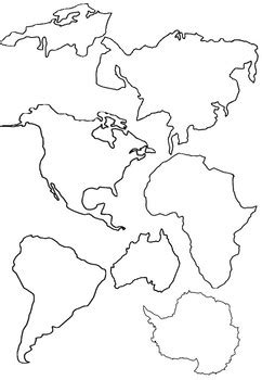 7 Continents Cut Outs Printables Sketch Coloring Page