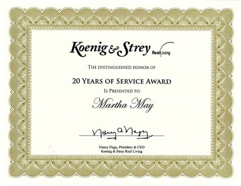 20 Years of Service Award - Martha May | North Shore and Chicago Realtor