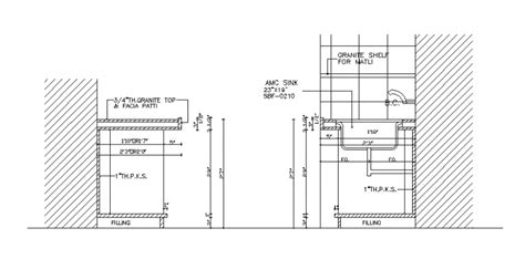 Kitchen sink units drawings details 2d view dwg file - Cadbull