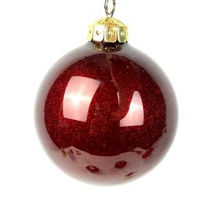 Vintage Handpainted Red Glass Christmas Tree Ornaments 3 Round Ball ...