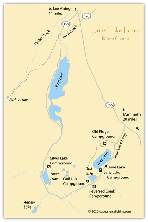 June Lake Loop Fishing Map | Eastern Sierra Fishing Maps