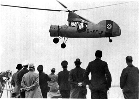 Flettner FL265 helicopter during a demonstration to high-ranking officials, some time in the ...