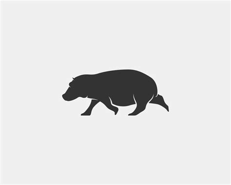 hippopotamus vector silhouette 11856266 Vector Art at Vecteezy