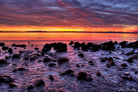 Sunset over the beach in White Rock, BC. | A fiery sunset ov… | Flickr