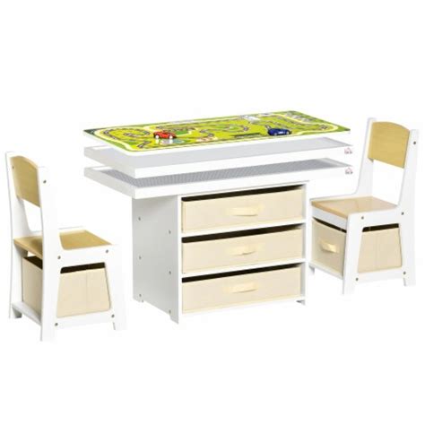 Kids Activity Table and Chairs Set with 3 Surfaces Including Kids ...