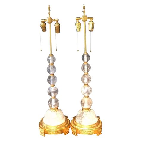 Rock Crystal Hollywood Regency or Art Deco Style Table Lamps - a Pair ...