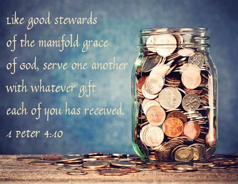 Stewardship coins Jar-of-Money_Large with 1 Peter verse - Germantown Presbyterian Church