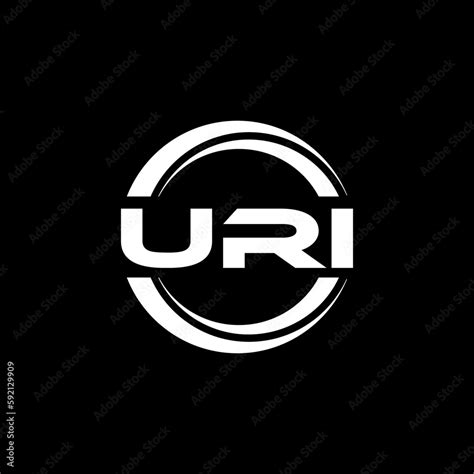 URI letter logo design with black background in illustrator, vector ...