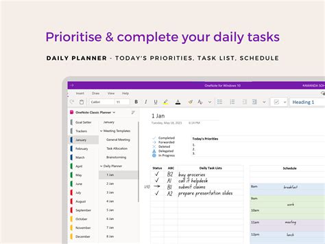Onenote Task Management Template