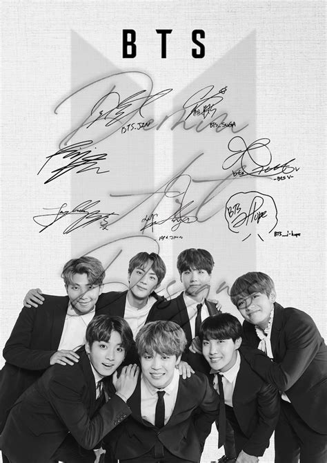 BTS Signature/autograph Fan Made Picture Poster Digital - Etsy