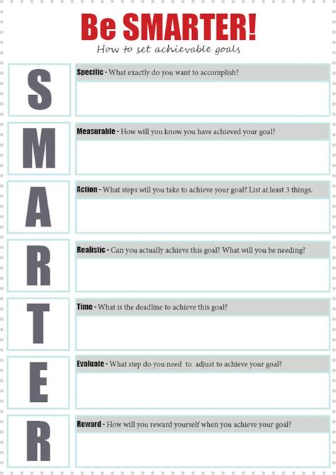 SMARTER Goal-setting Printable Pdf-file - Etsy UK