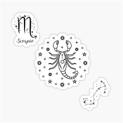 "Scorpio Zodiac Sign Black And White" Sticker for Sale by ...