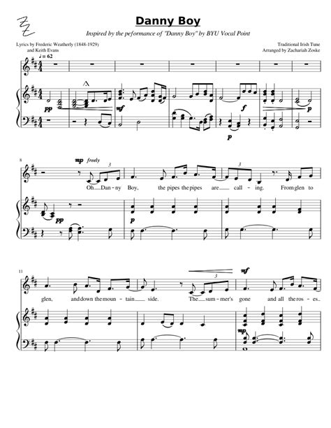 Danny Boy sheet music for Piano, Voice download free in PDF or MIDI