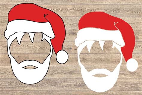 Santa Face Santa Claus beard SVG Christmas Santa Claus SVG 1620s By ...