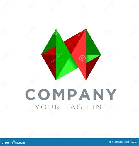 3D logo in green and red stock vector. Illustration of design - 146278138