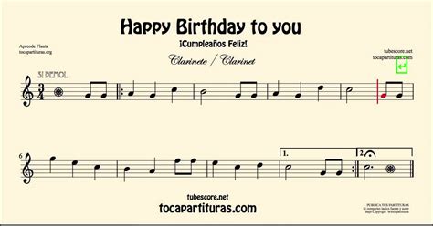 Happy Birthday Sheet Music for Clarinet - YouTube