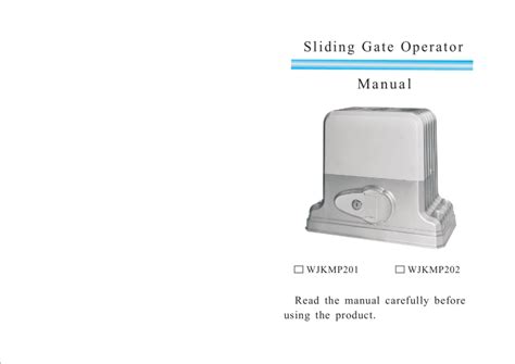 Sliding Gate Operator Manual | Manualzz