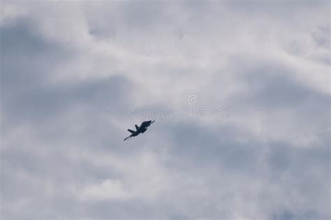 F16 F14 Fighter Jet Silhouette Against Cloudy Blue Sky Military Plane Stock Image - Image of ...
